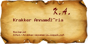 Krakker Annamária névjegykártya